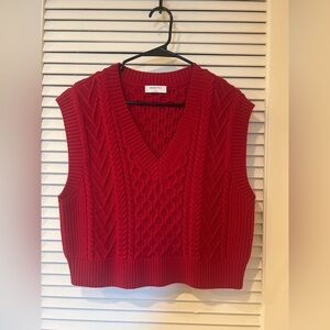 Babaton sweater vest. Red knit.